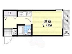 ホワイトハイツ 1Kの間取図画像