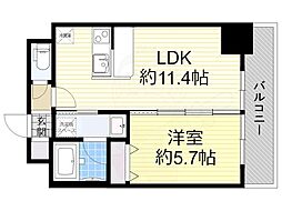 オルサス新大阪 1LDKの間取図画像