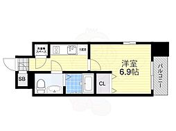 エスリード北大阪レジデンス 1Kの間取図画像