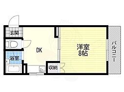 ジュネス第1 1DKの間取図画像