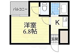 ジオナ新大阪 1Kの間取図画像