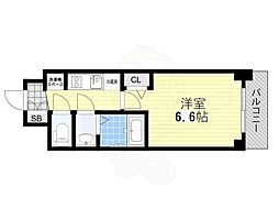 プレサンス西中島南方セレスト 1Kの間取図画像