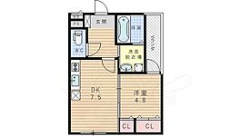 フジパレス東三国2番館 1DKの間取図画像