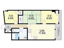 ヌーボー柴原 3LDKの間取図画像