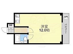 ミフネセントラルベア東三国 ワンルームの間取図画像