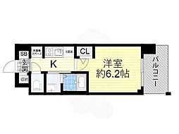 エステムコート新大阪13ニスタ 1Kの間取図画像