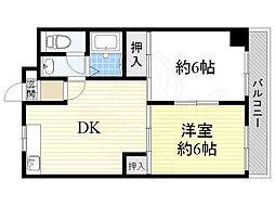 上新庄グランドハイツ北 2DKの間取図画像