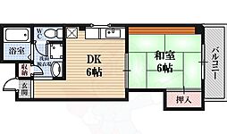 ハウス陽新 1DKの間取図画像