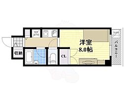 ミールズ江坂 1Kの間取図画像