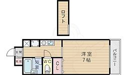 ミールズ江坂 1Kの間取図画像