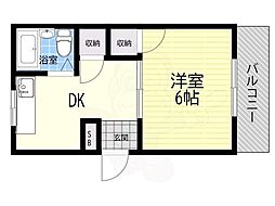 サンハイツ岡本 1DKの間取図画像