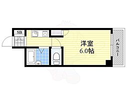 クレイン新大阪 1Kの間取図画像