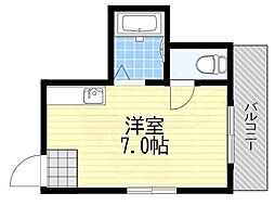 新大阪ハイツ ワンルームの間取図画像
