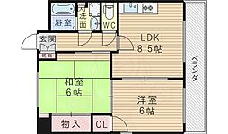 アークシティ東三国 2LDKの間取図画像