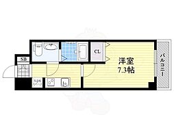 アリビオ千里豊津 1Kの間取図画像