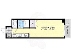 カンタル新大阪 1Kの間取図画像