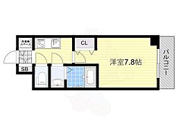 サムティ江坂レガーロ 1Kの間取図画像