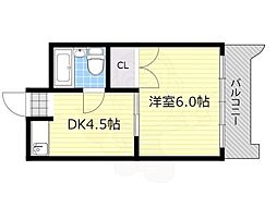 ハイツメルローズ 1DKの間取図画像