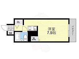 コボリマンション新大阪 ワンルームの間取図画像