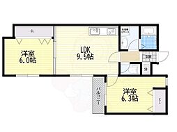 リベラリストコート 2LDKの間取図画像