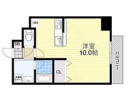 パレス東洋豊里2 ワンルームの間取図画像