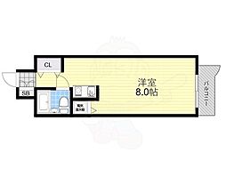 コボリマンション新大阪 ワンルームの間取図画像