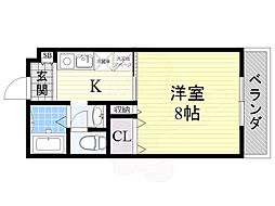 ドミトリオ仁王田 1Kの間取図画像
