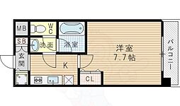 東明マンション新東 1Kの間取図画像