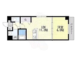 第5アローズ新大阪 1LDKの間取図画像