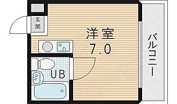 VIP三国 ワンルームの間取図画像