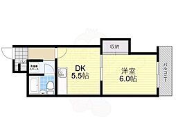メゾンサプリーム 1DKの間取図画像