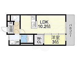ORACION吹田 1LDKの間取図画像
