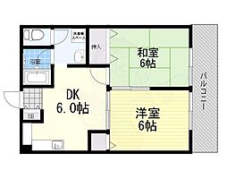 第4エンシンハイツ 2DKの間取図画像