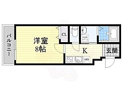 フジパレス菅原公園 1Kの間取図画像