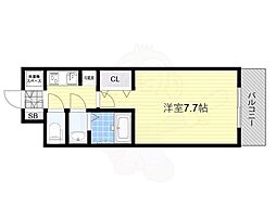 S-RESIDENCE三国WEST 1Kの間取図画像