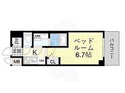 MAXIVCROS江坂 1Kの間取図画像