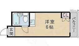 クリア東三国 ワンルームの間取図画像