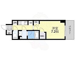 THEMUTUAL江坂 1Kの間取図画像