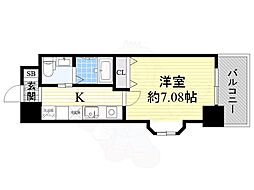 CASSIA豊中三国 1Kの間取図画像
