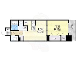 フィールドライト新大阪 1LDKの間取図画像