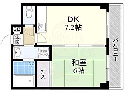 第5浦濱ビレッジ 1DKの間取図画像