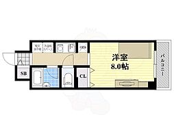 ミールズ江坂 1Kの間取図画像
