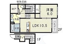 プレプロムナード 1LDKの間取図画像