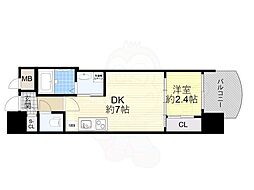 セレニテ西中島アリア弐番館 1DKの間取図画像