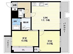 ネオハイツ第3新大阪 2LDKの間取図画像