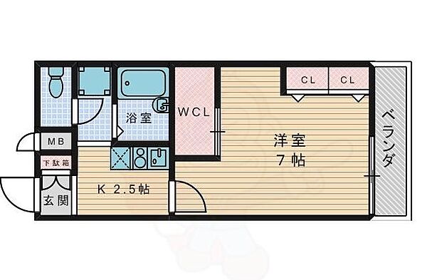 大阪府枚方市東中振２丁目(賃貸アパート1K・2階・23.18㎡)の写真 その2