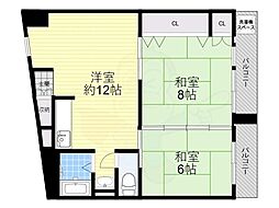 香里コーポ百合 6階/-