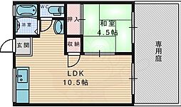 NBハイツ 1LDKの間取図画像