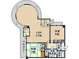 ニューハイツ花水木 2LDKの間取図画像
