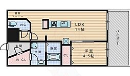 京阪本線 枚方市駅 徒歩11分の賃貸マンション 5階1LDKの間取り